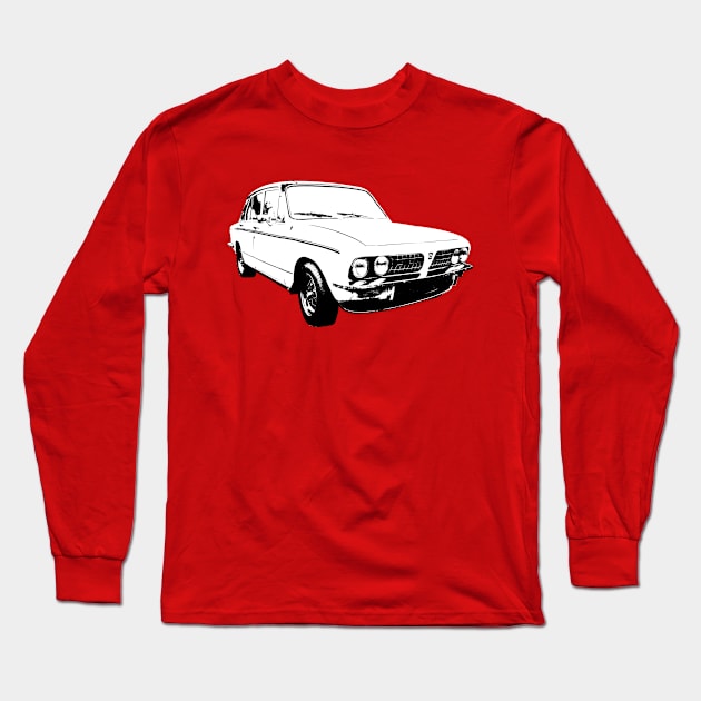 Triumph Dolomite Sprint 1970s British classic car monoblock black and white Long Sleeve T-Shirt by soitwouldseem